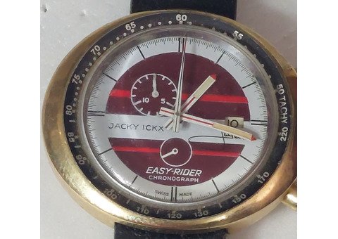 Relógio marca Jacky ickx caixa dourada mostrador colorido