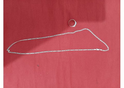 Relógio novo cordão de prata e anel de prata tudo zero - 4