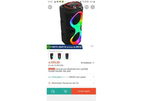 caixa de som portátil