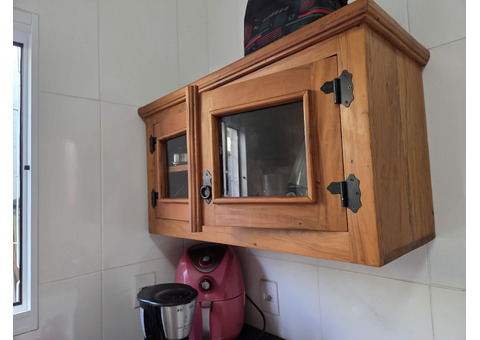 Conjunto cozinha móveis rústico de madeira peroba envelhecida
